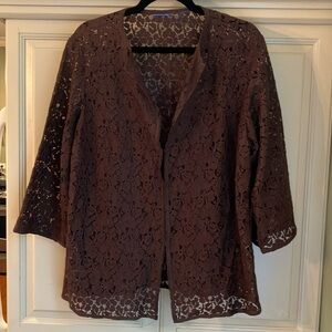 Elegant Brown Lace Women's Top
